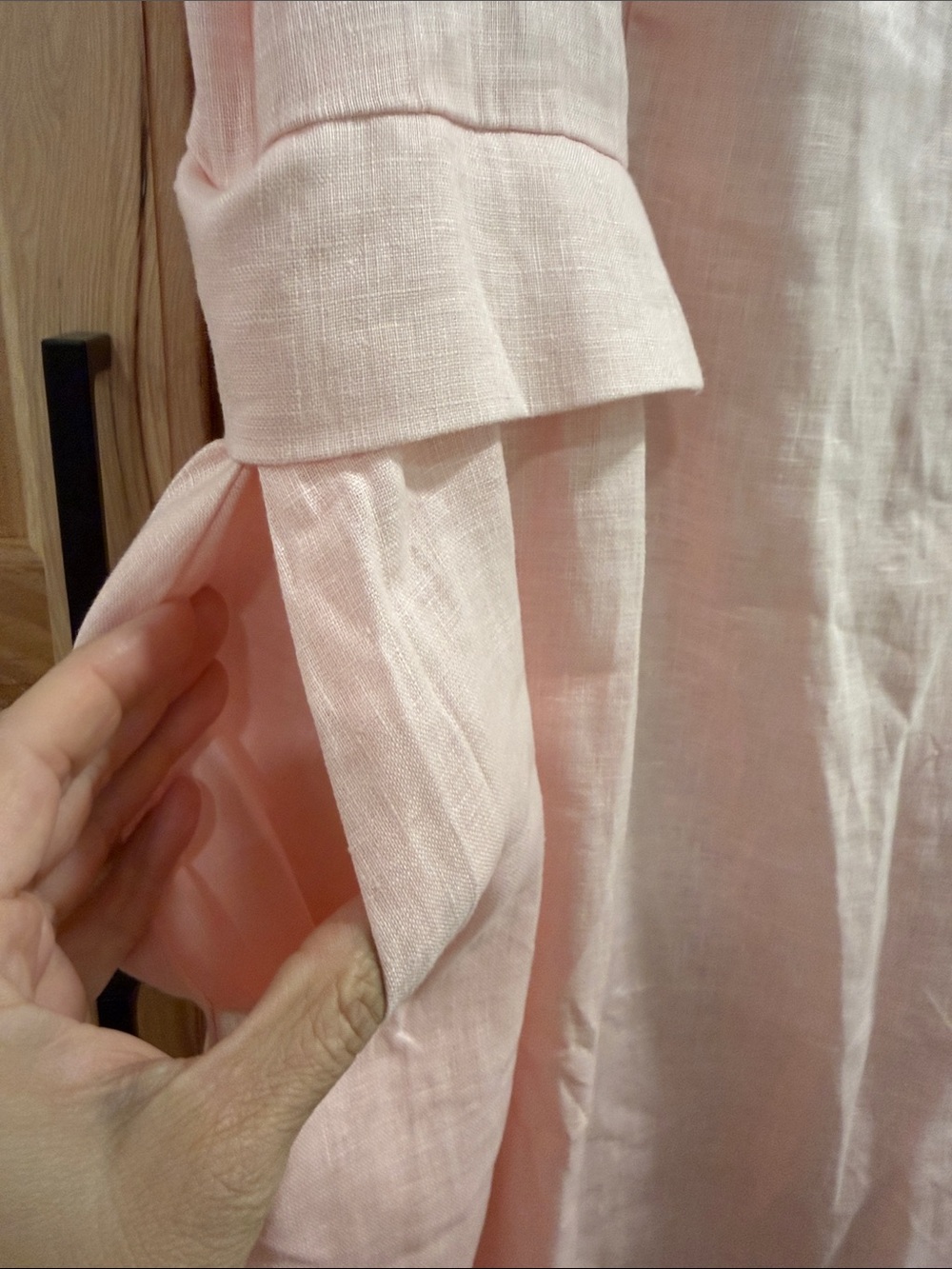 NWT Lintico Alexa Sz XL Light Pink 100% Linen Cottagecore Fit & Flare Midi Dress - Picture 5 of 13